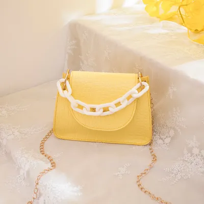 Women Simple Solid Color Crocodile Printed PU Crossbody Bags