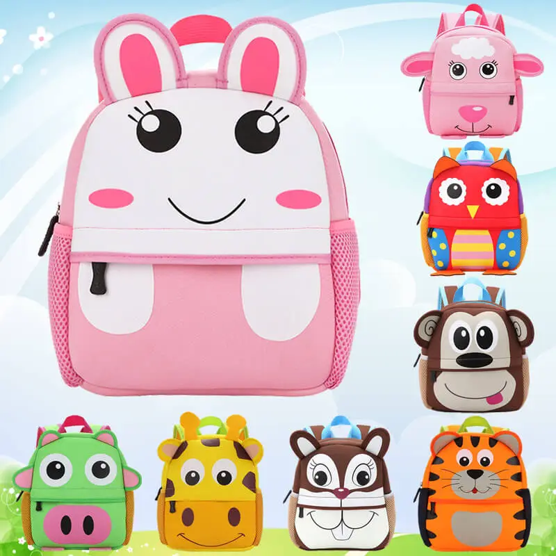 Kids Cartoon Animals Shape Waterproof Kindergarten Backpack Unisex Toddler Small 20L