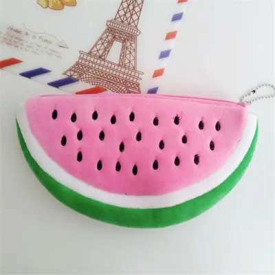Kids Creativity Fruit Shape Stationery Bag Watermelon Plush