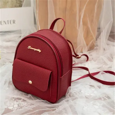 Kids Simple Solid Color PU Backpack