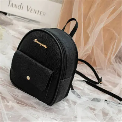 Kids Simple Solid Color PU Backpack