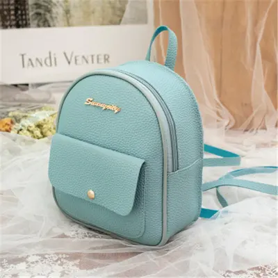 Kids Simple Solid Color PU Backpack