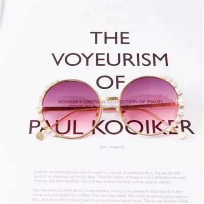 Girls Elegant Pearl Decoration Sunglasses Metal Frame Cute Children's
