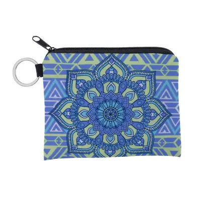 Girls Retro Flower Print Zipper Coin Purse