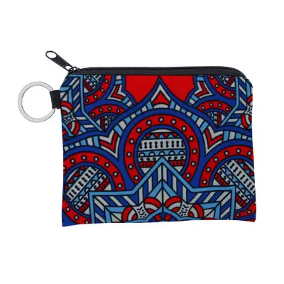 Girls Retro Flower Print Zipper Coin Purse