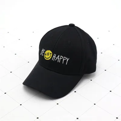 Boys Simple Smiley Letters Pattern Cap Unisex Cotton Dome Hat