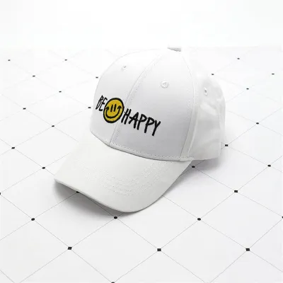Boys Simple Smiley Letters Pattern Cap Unisex Cotton Dome Hat