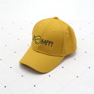 Boys Simple Smiley Letters Pattern Cap Unisex Cotton Dome Hat