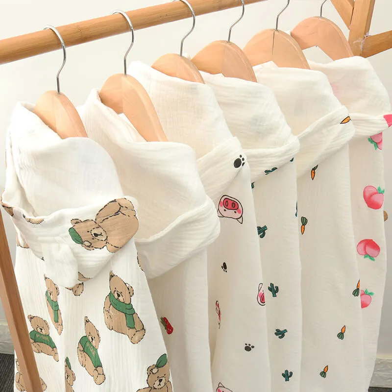 Babys Cute Cartoon Pattern Swaddle Wrap Cotton Newborn Blanket