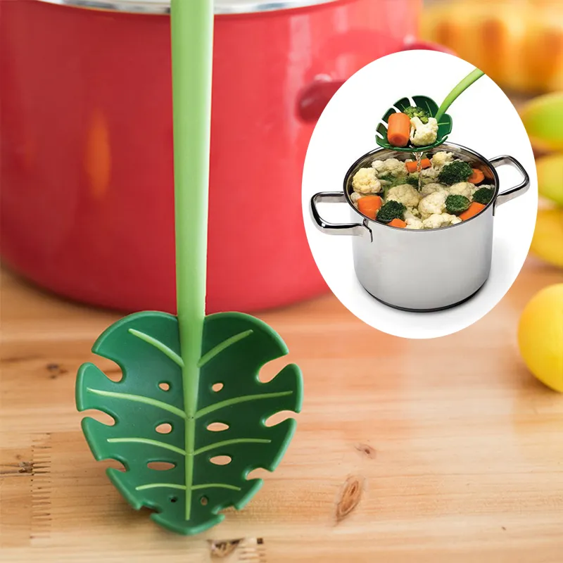 Multifunction Leaf-Shaped Strainers Filter Spoon for Kitchen