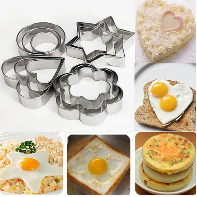 12pcs Stainless Steel Irregular Shape Cookie Biscuit Mold