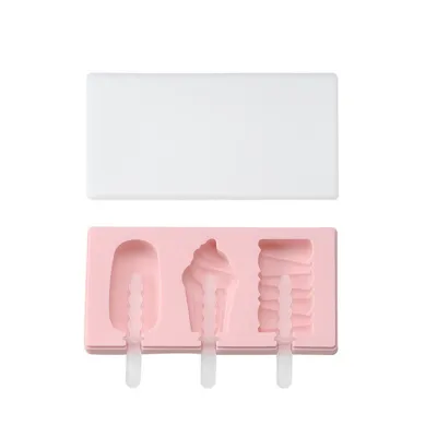 Homemade Ice Cream Stick Ice Silicone Mold Cartoon Simple Style for Home Kitchen