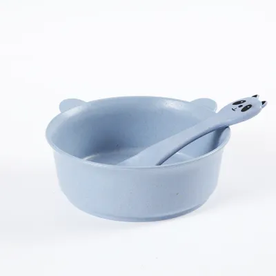 1pc Kids Bowl With 1pc Spoon Chinese Style Microwave Safe Child Tableware