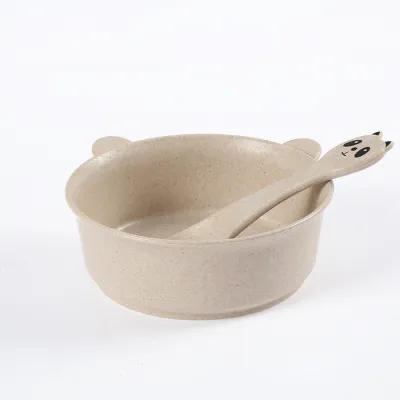 1pc Kids Bowl With 1pc Spoon Chinese Style Microwave Safe Child Tableware