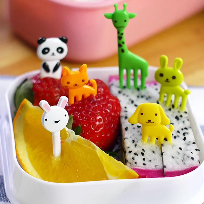 10pcs Random Animal Decor Fruit Fork, Modern Minimalist PP Irregular Shape, Gift