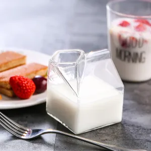 Creative Grass Glass Milk Cup Solid Color Regular Polygon 201-300ml for Home Kitchen