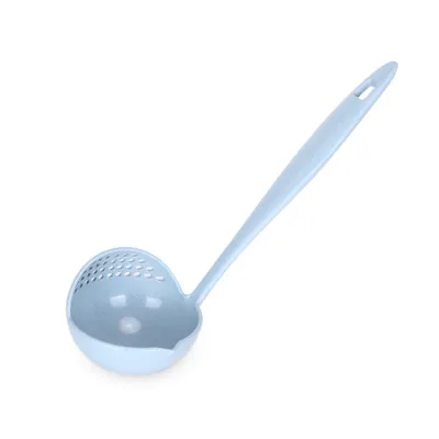 2-in-1 Soup Spoon Strainer Combined Cooking Tool, Wheat Fiber Chinese Kitchen Gadget