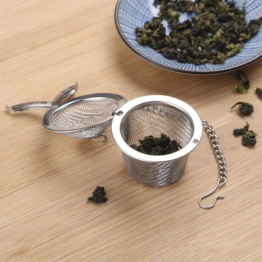 Reusable Stainless Steel Locking Tea Filter for Home Kitchen Modern Minimalist Teakettle