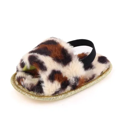 Baby Girls Coral Velvet Indoor Soft Soled Sandals