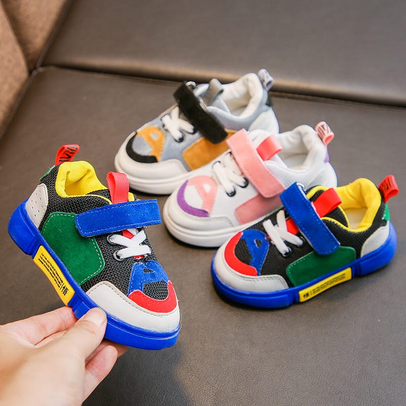 【NONCODE】Firent Coloring Buckle Sneakers Wholesale Kids Fashion Color Blocking Velcro Design Sneakers