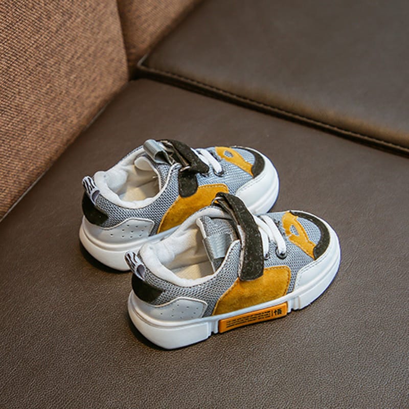 Wholesale Kids Fashion Color Blocking Velcro Design Sneakers