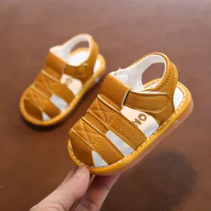 Baby Simple Solid Color Sandals Unisex PU Kids Boys Shoes