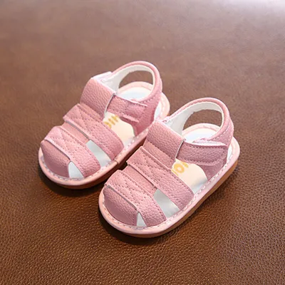 Baby Simple Solid Color Sandals Unisex PU Kids Boys Shoes