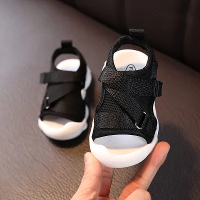 Kids Simple Solid Color Mesh First Walkers Ankle Boots Low Top Casual Shoes