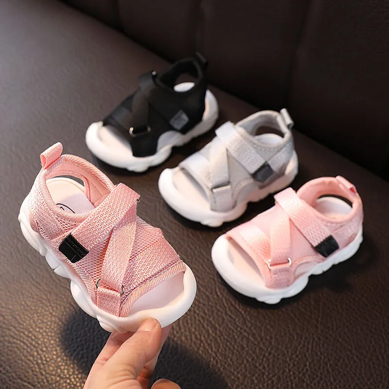 Kids Simple Solid Color Mesh First Walkers Ankle Boots Low Top Casual Shoes