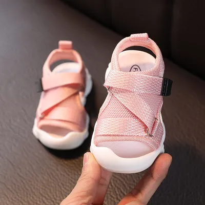 Kids Simple Solid Color Mesh First Walkers Ankle Boots Low Top Casual Shoes
