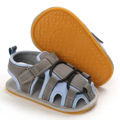 Boys Fashion Non-slip Velcro Walkers Low Top PU Shoes