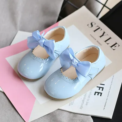Girls Elegant Bow Decorated Flat Shoes Low Top Solid Color