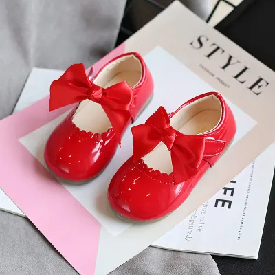Girls Elegant Bow Decorated Flat Shoes Low Top Solid Color