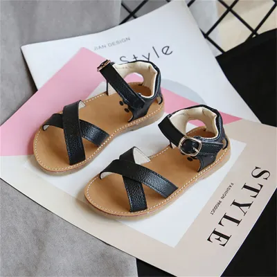 Girls Fashion Cross Vamp Design Comfortable Sandals