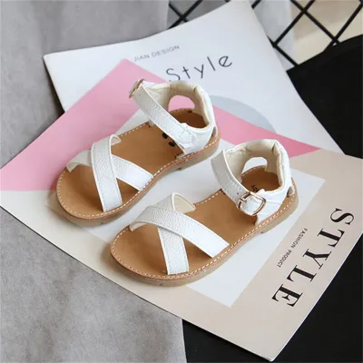 Girls Fashion Cross Vamp Design Comfortable Sandals