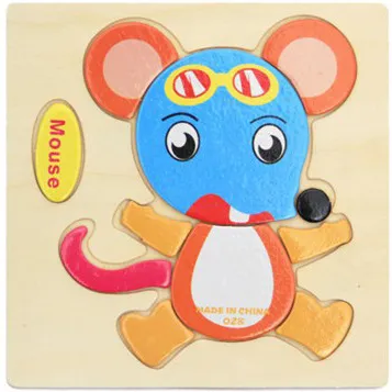 Kids Wooden Puzzle Toys 15x15cm Brain Game Educational Toy for Children