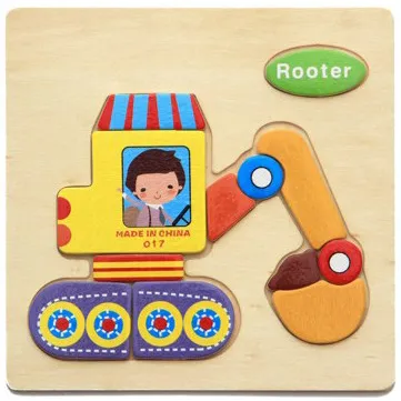 Kids Wooden Puzzle Toys 15x15cm Brain Game Educational Toy for Children