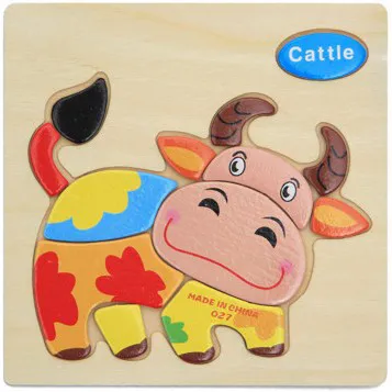 Kids Wooden Puzzle Toys 15x15cm Brain Game Educational Toy for Children