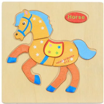 Kids Wooden Puzzle Toys 15x15cm Brain Game Educational Toy for Children