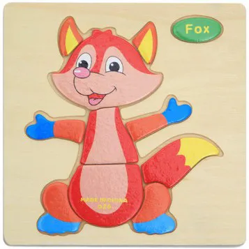 Kids Wooden Puzzle Toys 15x15cm Brain Game Educational Toy for Children