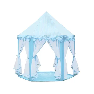 Kids Indoor Outdoor Playhouse Castle Tent Portable Peach Skin Velvet Fabric