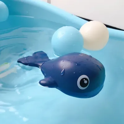 Baby Clockwork Swim Whale Bath Toy for Kids Sensory Development