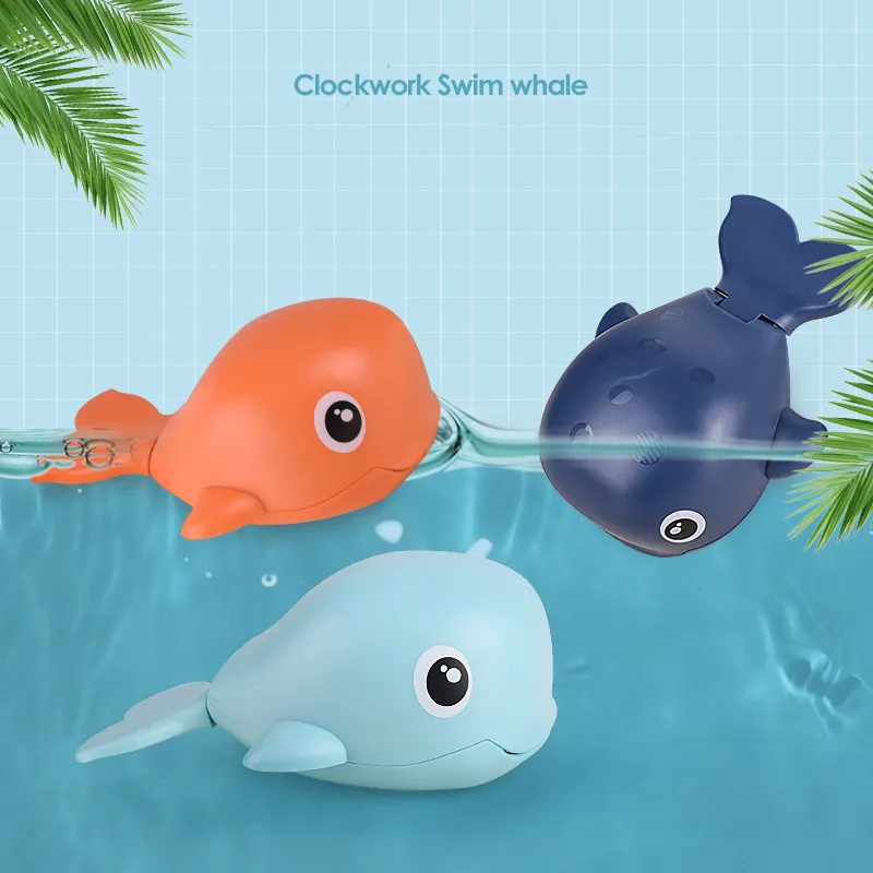 Baby Clockwork Swim Whale Bath Toy for Kids Sensory Development