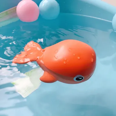 Baby Clockwork Swim Whale Bath Toy for Kids Sensory Development