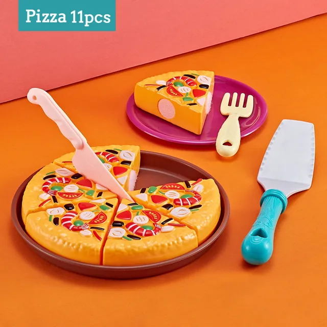 11pcs/set Plastic Pizza Cutting Pretend Play Food Toy for Kids