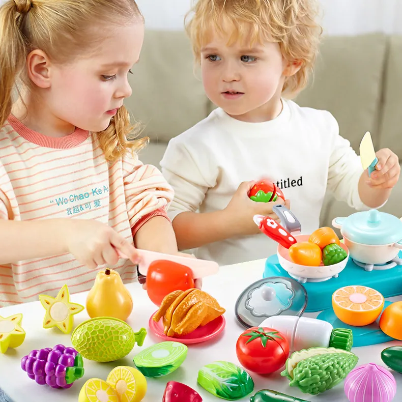 20pcs/set Kids Kitchen Cutting Fruit Vegetable Food Toy Simulation Pretend Play Plastic Set