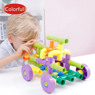 72pcs/set Colorful Plastic Large Particle Water Pipe Plug Building Blocks - STEM Kids Toys