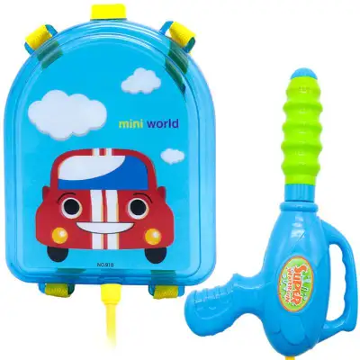 Child Summer Backpack Water Gun Toy Outdoor Water Blaster for Kids
