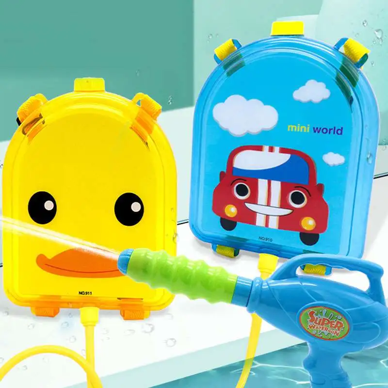 Child Summer Backpack Water Gun Toy Outdoor Water Blaster for Kids