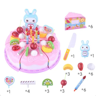 Children Creative Cut Cake Assembly Toy Pretend Play Simulation Kitchen